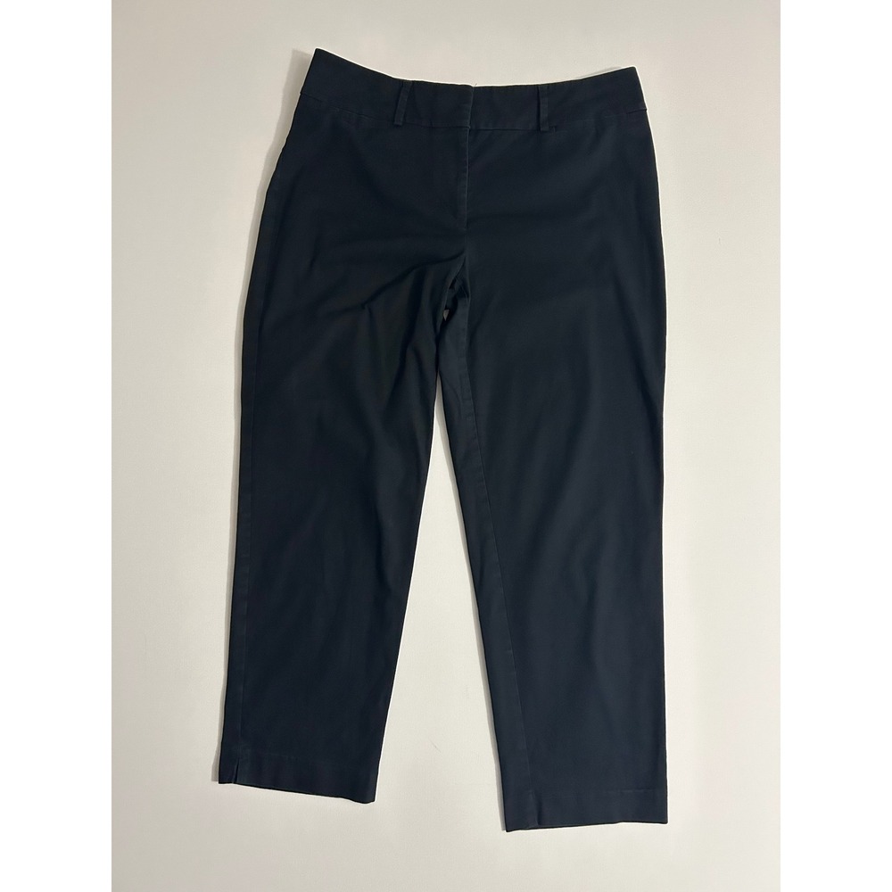 Ann Taylor Factory Curvy Fit Cropped Pants Black Trousers Womens Size 6